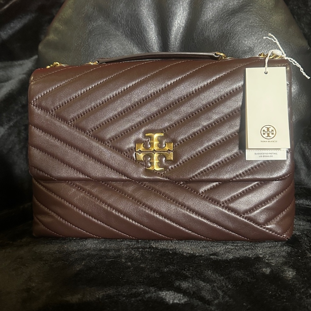 Tory Burch Chocolate Kira Chevron Shoulder Bag
